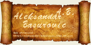 Aleksandar Basurović vizit kartica